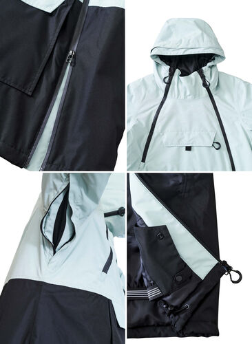 Skianorakk med hette, Gray mist w. Black, Packshot image number 4