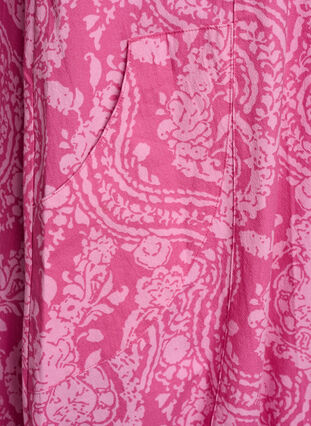 Zizzi Kortermet bomullskjole med trykt mønster, Rosa, Packshot image number 3