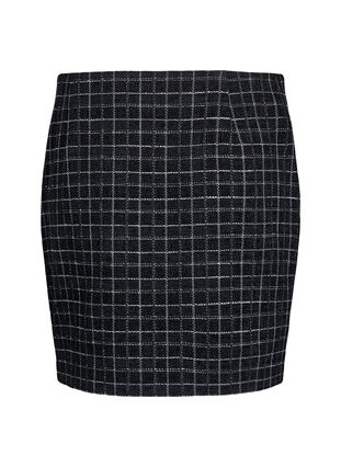 Zizzi Rutete skjørt, Black Check, Packshot image number 1