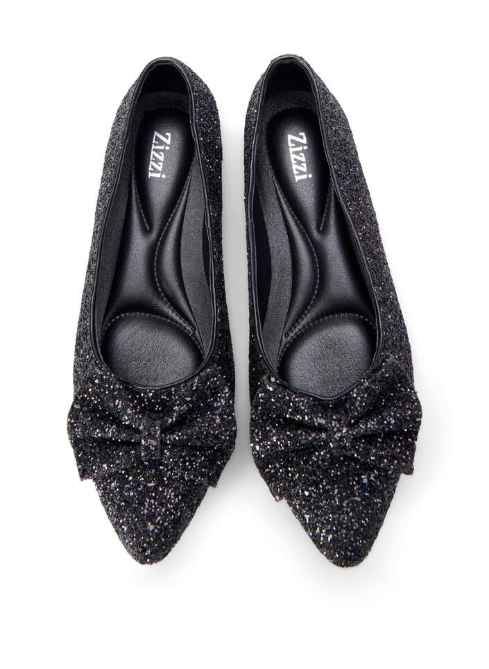 Glitterballerina med vid passform og sløyfe, Black, Packshot image number 2