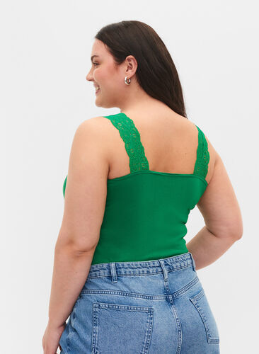 Topp med blonder, 2 stk., Navy B/Jolly Green, Model image number 1