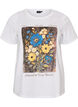 Bomulls T-skjorte med trykk foran, Hvit, Packshot image number 0