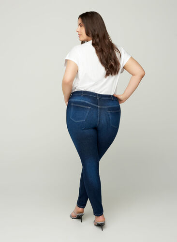 Sanna jeans , Dark blue denim, Model image number 1