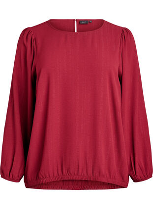 Zizzi Bluse med glitter, Mørk Bordeaux, Packshot image number 0