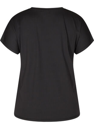 Kortermet T-skjorte til trening med V-hals, Black, Packshot image number 1