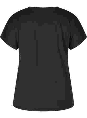 Kortermet T-skjorte til trening med V-hals, Black, Packshot image number 1