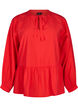 Bluse med sløyfe og lange ermer, Rød, Packshot image number 0
