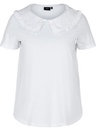 T-skjorte i bomull med krage, Bright White