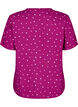 Nattbluse i viskose med hjerteprint, Rød, Packshot image number 1