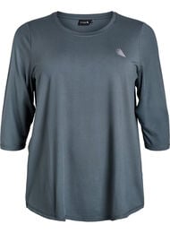 Treningsbluse med 3/4-ermer, Gr&aring;