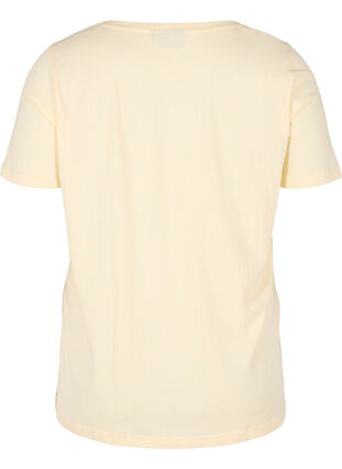 T-skjorte i organisk bomull med trykk, Light Yellow, Packshot image number 1