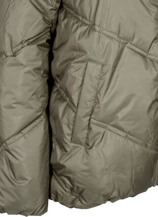 Kort Puffer-vinterjakke med lommer, Bungee Cord , Packshot image number 3
