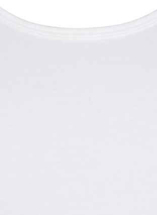 Ensfarget basic topp i bomull, Bright White, Packshot image number 2