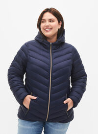 Lettvektsjakke med hette, Navy Blazer, Model