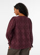 Langermet bluse med blondem&oslash;nster, M&oslash;rk Bordeaux, Model image number 2