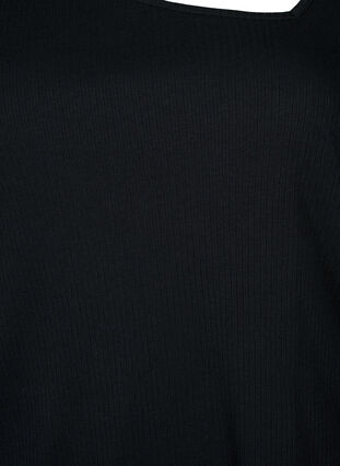 Langermet t-skjorte med asymmetrisk snitt, Black, Packshot image number 2