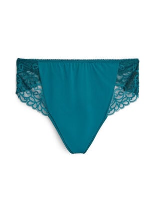 Zizzi G-streng i mikrofiber med blonde og normal midje, Grønn, Packshot image number 0