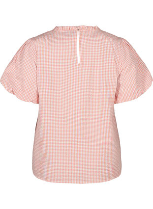 Rutete bluse med korte ermer, As Sample, Packshot image number 1