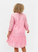 Jacquardkjole med volanger og A-form, Cashmere Rose, Model image number 1