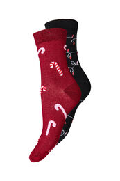 2-pakning julesokker, Biking Red/Black
