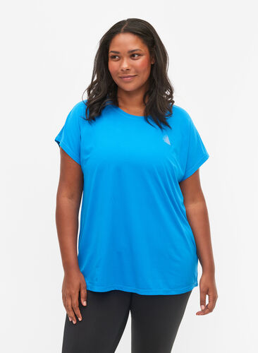 Kortermet trenings T-skjorte, Brilliant Blue, Model image number 0