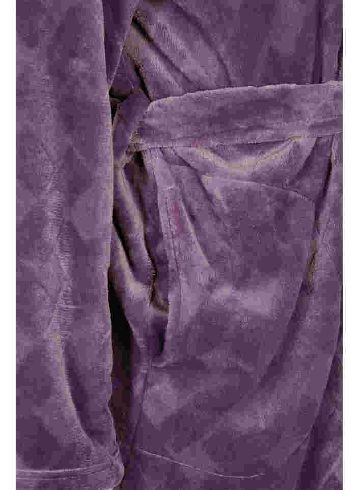 Morgenkåpe med glidelås og lommer, Vintage Violet, Packshot image number 3