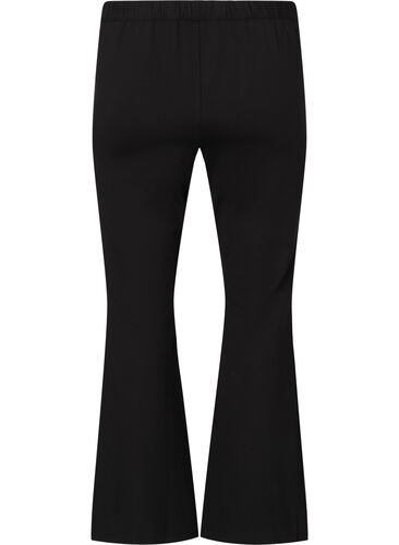 Bukser med bootcut og glidelås foran, Black, Packshot image number 1