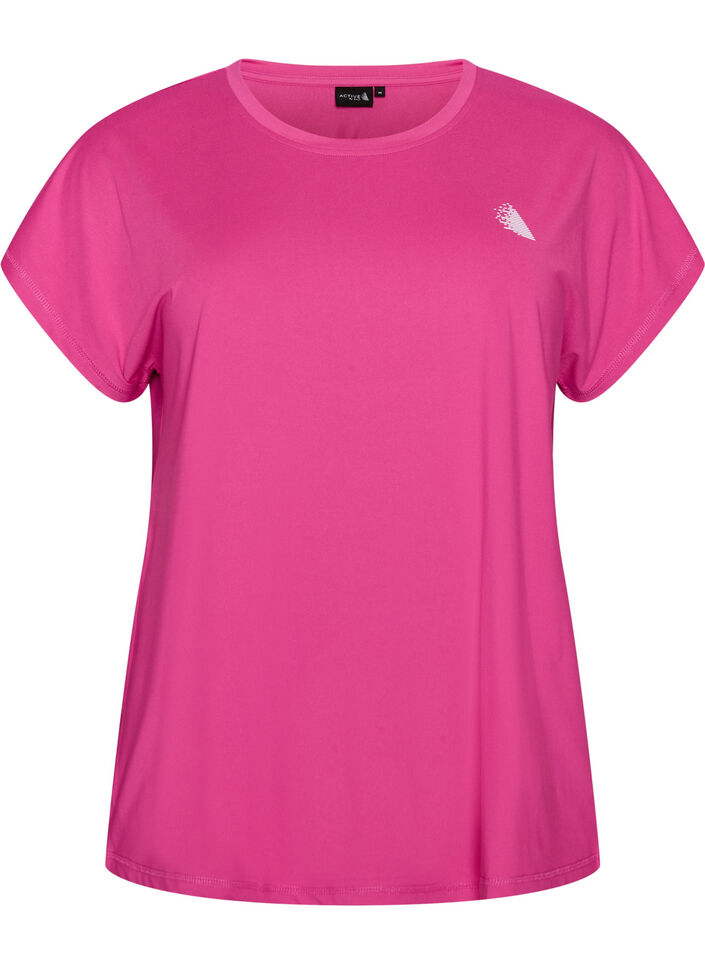 Ensfarget trenings-T-skjorte, Rosa, Packshot image number 0