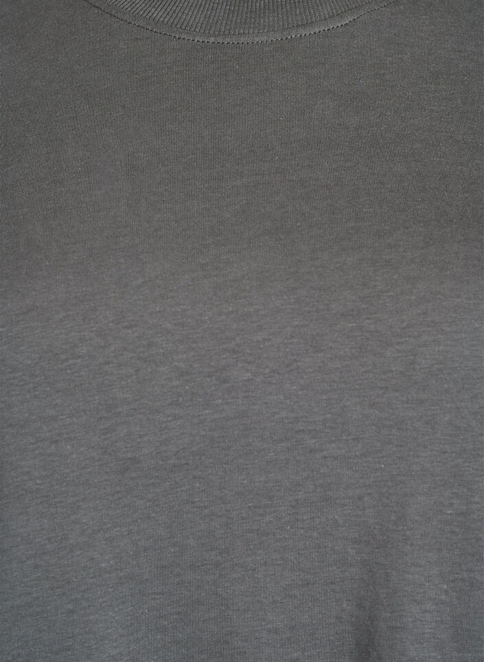 Basic T-skjorte i bomull med rund hals, Gr&aring;, Packshot image number 2