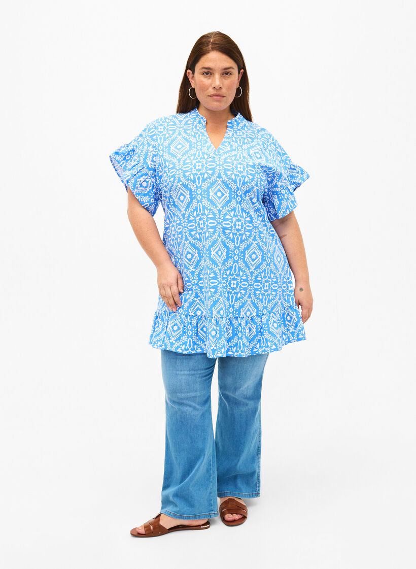 Blomstret bomullstunika i bomull, Marina Flower AOP, Model image number 2