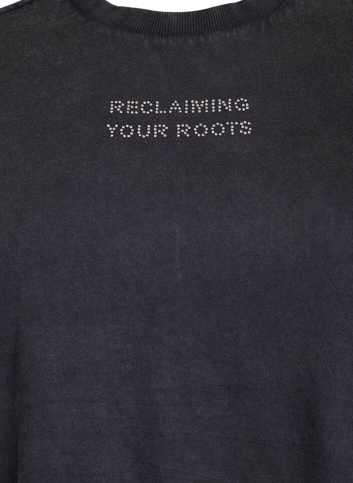 Økologisk bomulls-T-skjorte med nagler, Grey Wash Reclaiming, Packshot