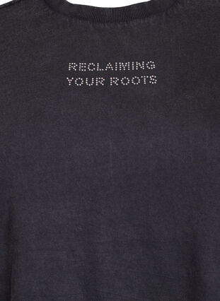 Zizzi Økologisk bomulls-T-skjorte med nagler, Grey Wash Reclaiming, Packshot image number 2