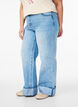 Jeans med vide ben og oppbrett, Blå, Model image number 2