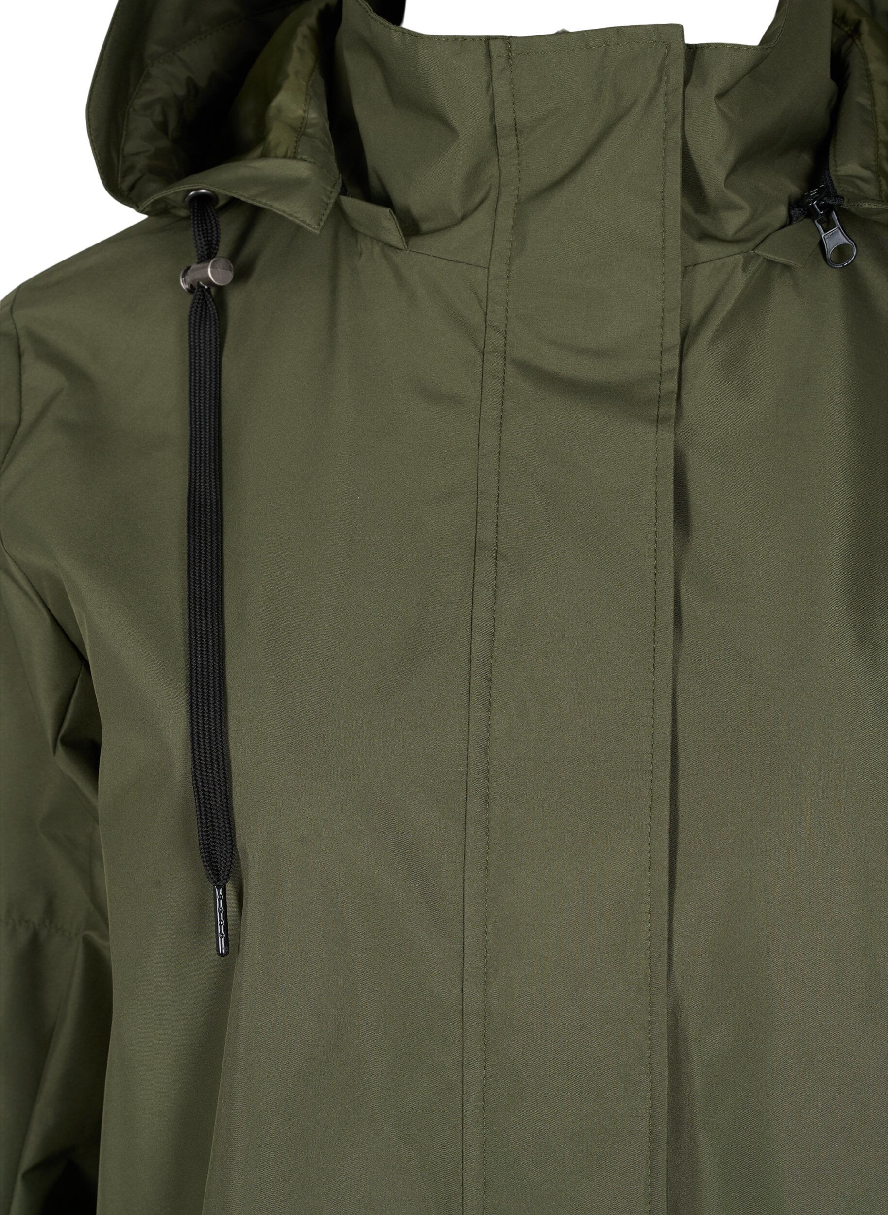 Zizzi Vanntett parkas med avtagbar hette, Forest Night, Packshot image number 2