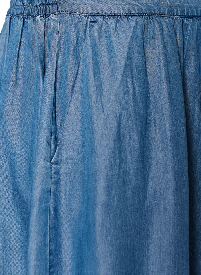 Maxiskj&oslash;rt med et plagg i denim i TENCEL&trade; Lyocell, Bl&aring;, Packshot image number 2