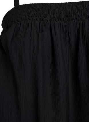 Zizzi Kort kjole i viskose med spaghettistropper, Svart, Packshot image number 2