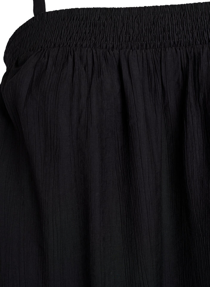 Kort kjole i viskose med spaghettistropper, Svart, Packshot image number 2