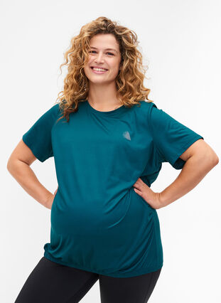 T-skjorte til trening for gravide, Deep Teal, Model image number 0