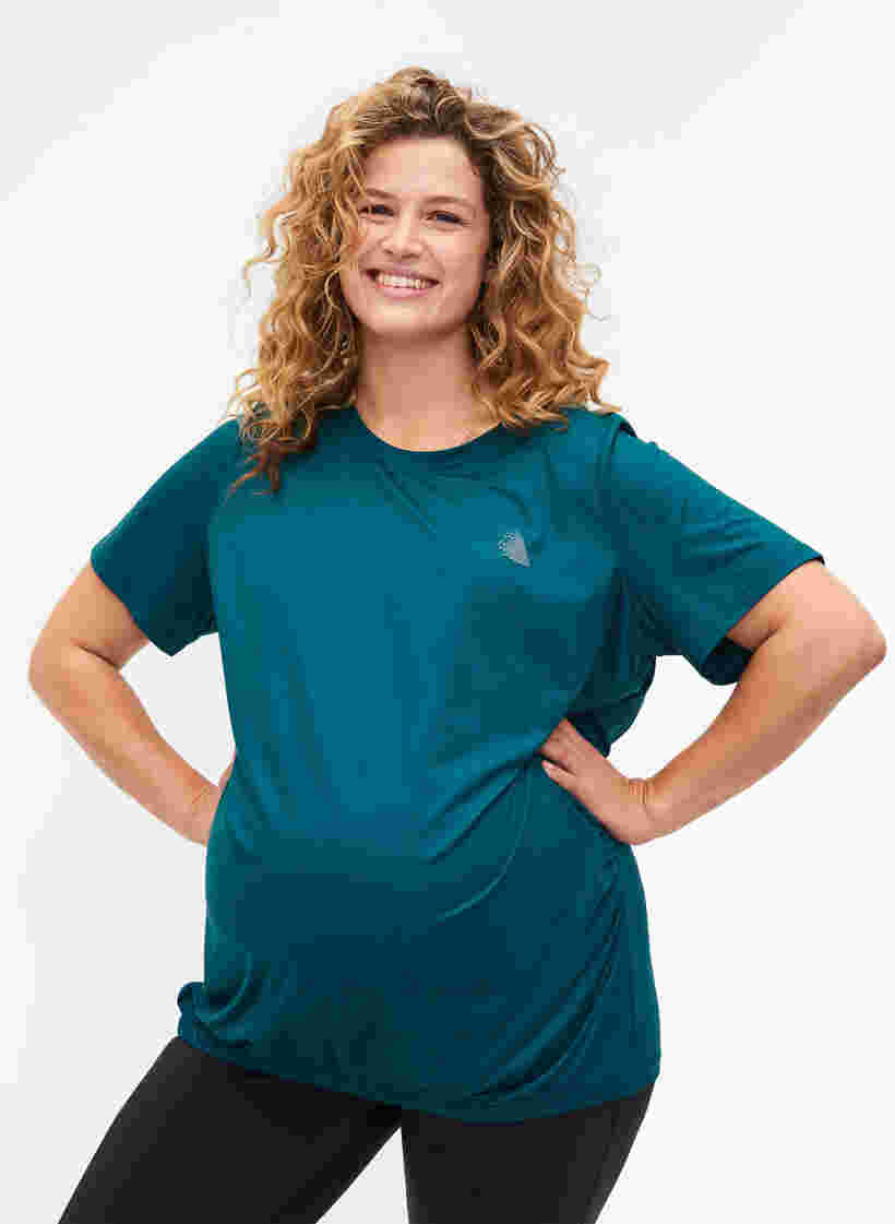 T-skjorte til trening for gravide, Deep Teal, Model