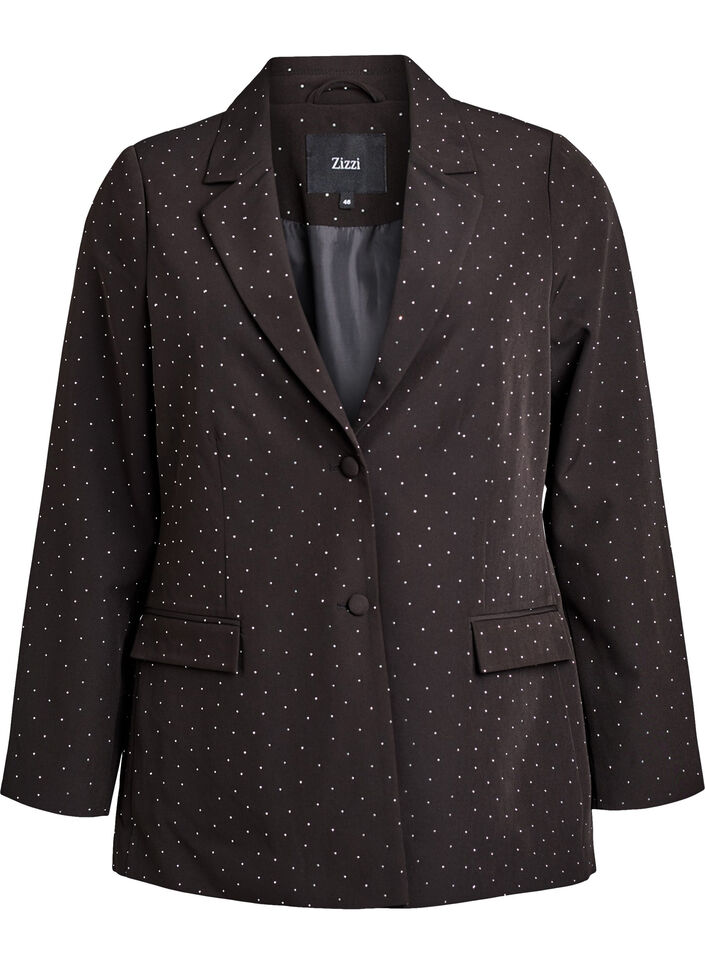 Blazer med rhinesteiner, Svart, Packshot