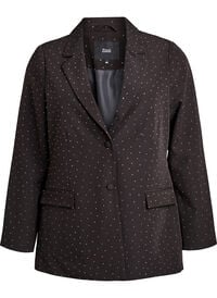 Blazer med rhinesteiner, Svart Blazer med rhinesteiner