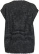 Rutete vest med dekorative knapper, Svart, Packshot image number 1