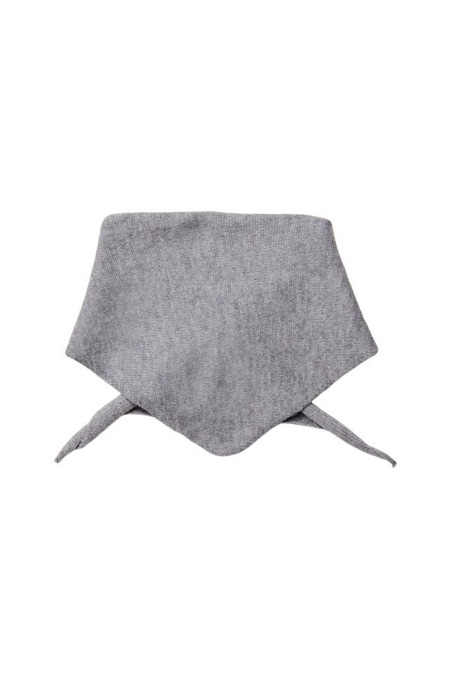 Strikket trekantskjerf, Gr&aring;, Packshot