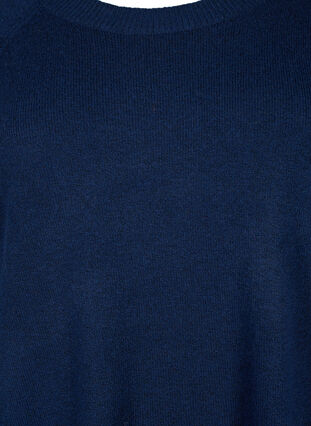 Melert strikket kjole med knapper, Navy Blazer Mel., Packshot image number 2