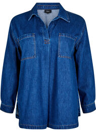 Denimbluse med krage, Unwashed