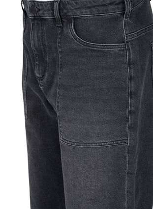 Wide fit jeans med høyt liv, Grey Denim, Packshot image number 2