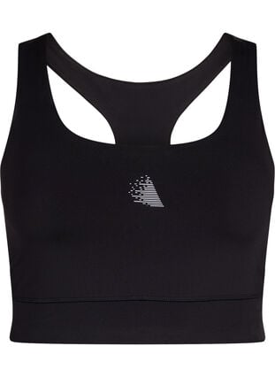 Zizzi Racerback sportsbh, Svart, Packshot image number 0