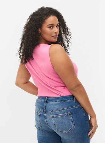 Basis tanktopp i en ribbet struktur, 2 stk., Wild Orchid/Navy, Model image number 1
