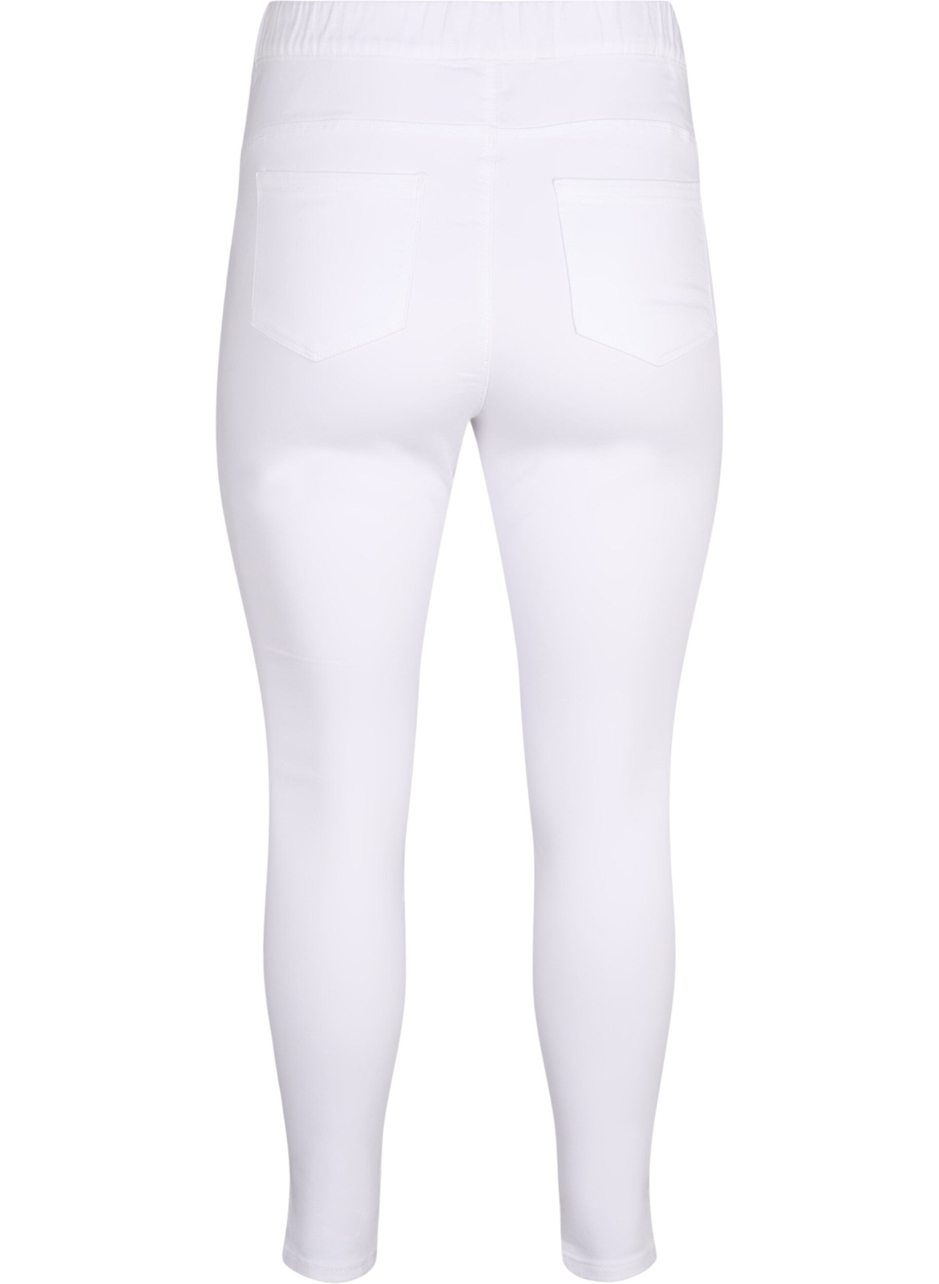 ZizziJeggings med h&oslash;y midje, Hvit, Packshot image number 1
