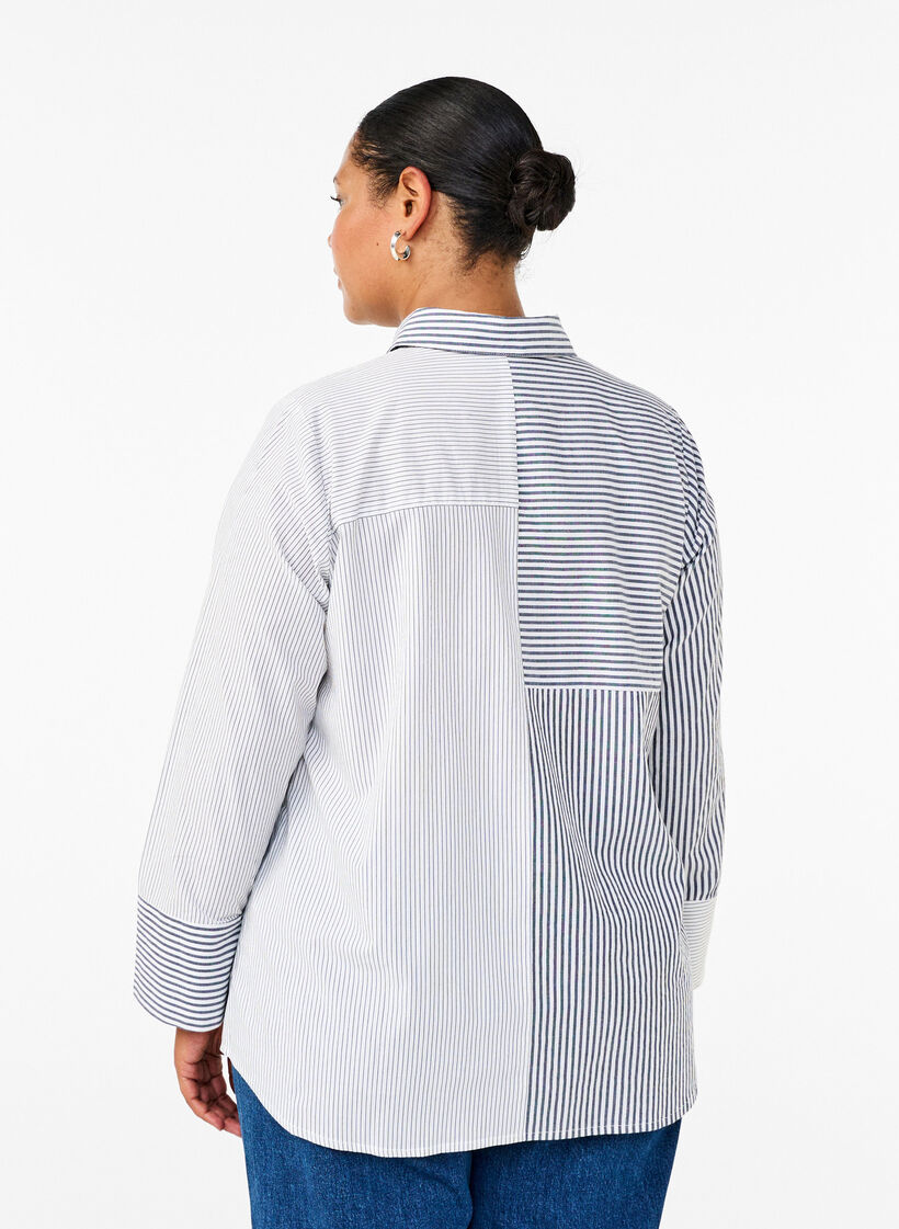 Langermet skjorte med striper, Lava Smoke Stripe, Model image number 1